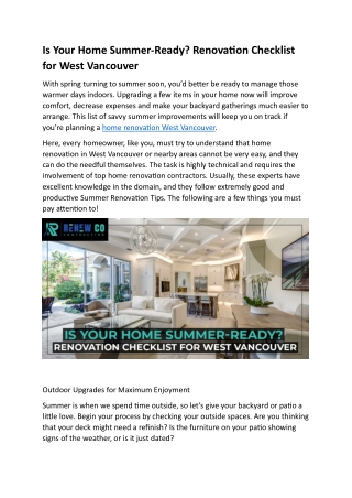 home renovation West Vancouver