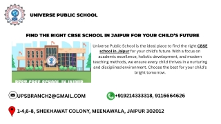 Find the Right CBSE School in Jaipur for Your Child’s Future