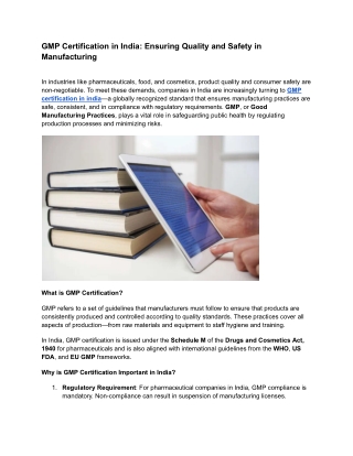 gmp certification in india