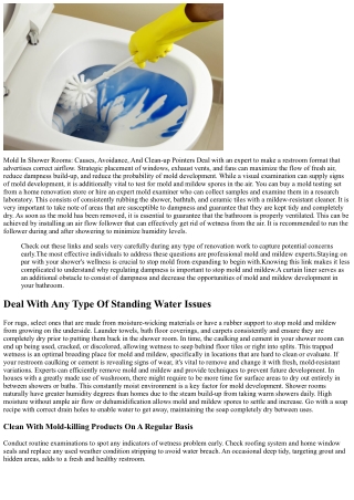 Restroom Mold And How To Avoid It