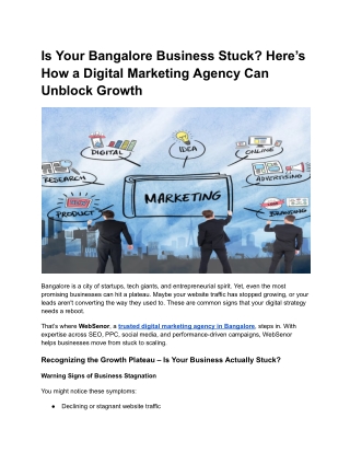 Is Your Bangalore Business Stuck_ Here’s How a Digital Marketing Agency Can Unblock Growth