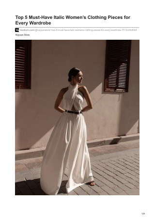 Top 5 Must-Have Italic Womens Clothing Pieces for Every Wardrobe