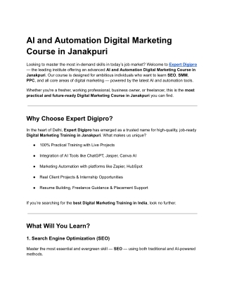 AI and Automation Digital Marketing Course in Janakpuri (1)