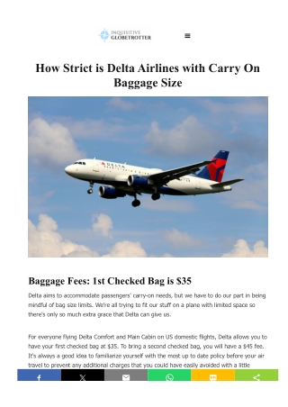 Delta Airline Baggage Size Restrictions