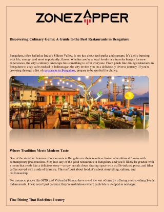 Discovering Culinary Gems