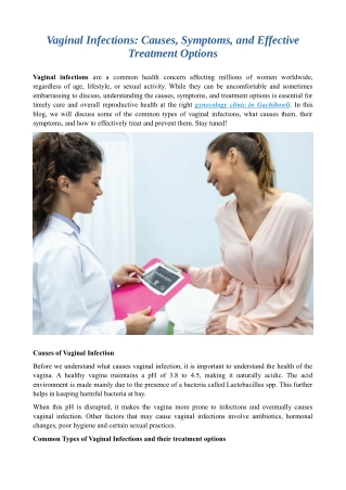 Vaginal Infections: Causes, Symptoms, and Effective Treatment Options