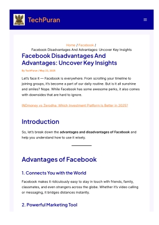 Facebook Disadvantages And Advantages: Uncover Key Insight