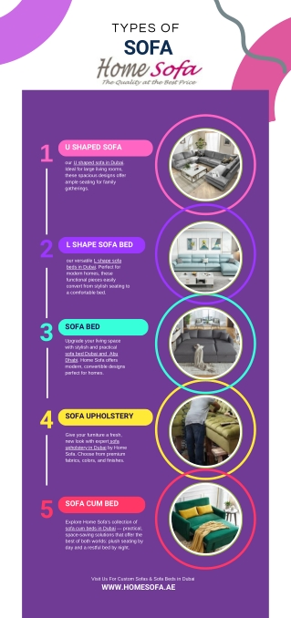 Types Of Sofa by Home Sofa Dubai, Abu Dhabi, UAE