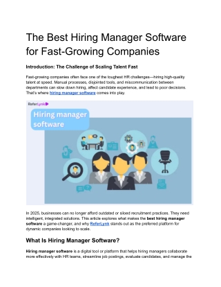 The Best Hiring Manager Software for Fast-Growing Companies