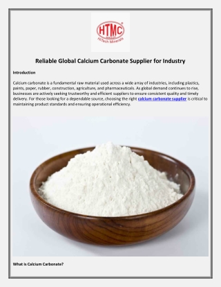 Reliable Global Calcium Carbonate Supplier for Industry