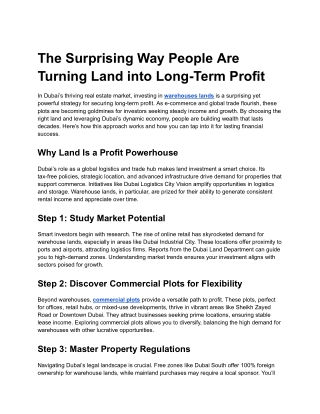 The Surprising Way People Are Turning Land into Long-Term Profit