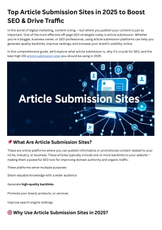 Article Submission Sites