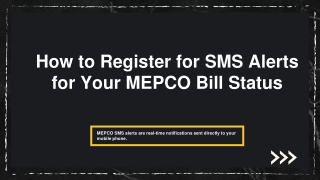 How to Register for SMS Alerts for Your MEPCO Bill Status