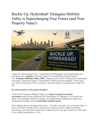 Buckle Up, Hyderabad! Telangana Mobility Valley is Supercharging Your Future