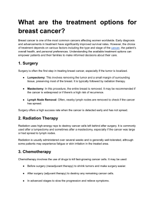 What are the treatment options for breast cancer