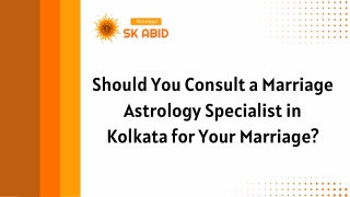 Should You Consult a Marriage Astrology Specialist in Kolkata for Your Marriage