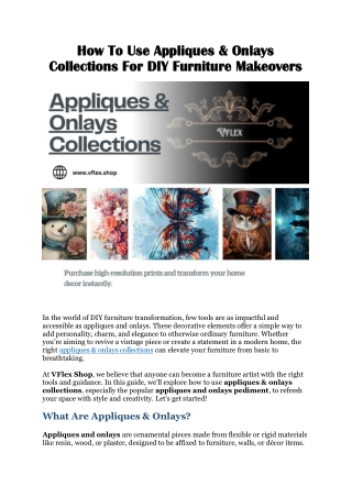 How To Use Appliques & Onlays Collections For DIY Furniture Makeovers