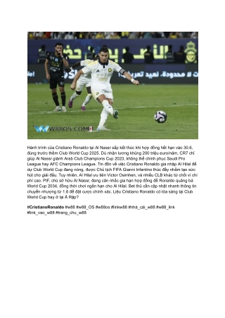 Cristiano Ronaldo Gặp Khó_ Kèo Hấp Dẫn W88 OS Cho Trận Lớn