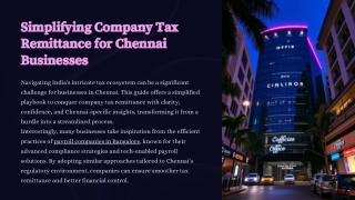 Simplifying Company Tax Remittance for Chennai Businesses