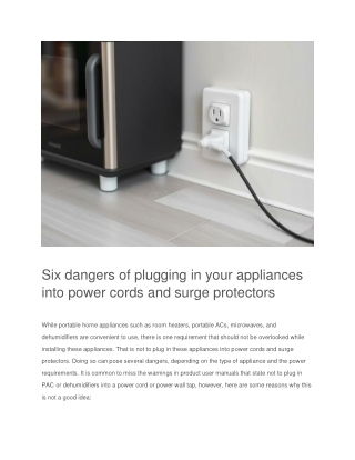 Six dangers of plugging in your appliances into power cords and surge protectors