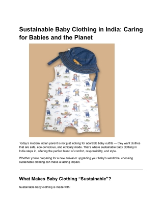 Sustainable Baby Clothing in India_ Caring for Babies and the Planet