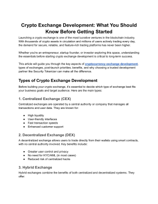 Crypto Exchange Development_ What You Should Know Before Getting Started