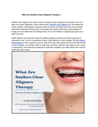 What Are Smilers Clear Aligners Therapy ?