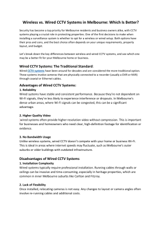 wireless or wired CCTV
