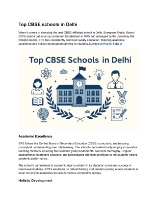 Top CBSE schools in Delhi