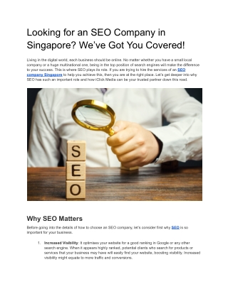 Looking for an SEO Company in Singapore_ We’ve Got You Covered!