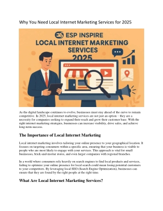 Why You Need Local Internet Marketing Services for 2025
