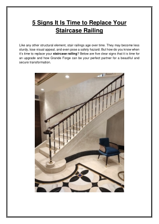 5 Signs It Is Time to Replace Your Staircase Railing