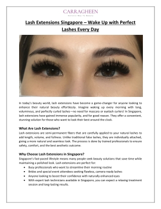 Lash Extensions Singapore – Wake Up with Perfect Lashes Every Day
