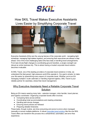 How SKIL Travel Simplifies Corporate Travel for EAs