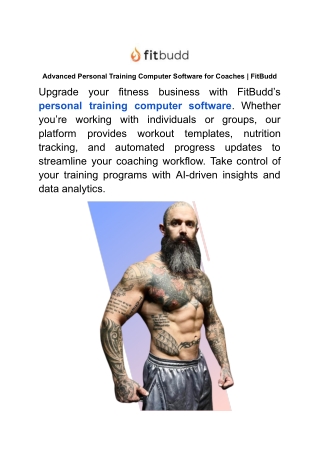 Advanced Personal Training Computer Software for Coaches _ FitBudd