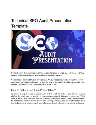 Technical SEO audit presentation template
