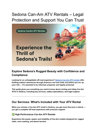 Sedona Can-Am ATV Rentals for an Unforgettable Off-Road Adventure