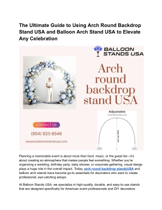 The Ultimate Guide to Using Arch Round Backdrop Stand USA and Balloon Arch Stand USA to Elevate Any Celebration