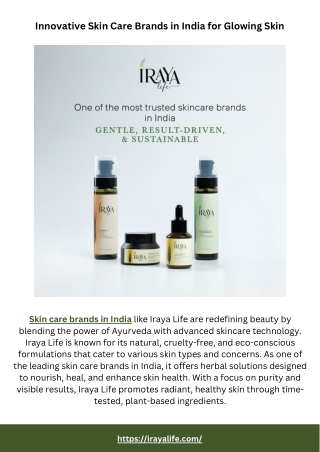 Innovative Skin Care Brands in India for Glowing Skin
