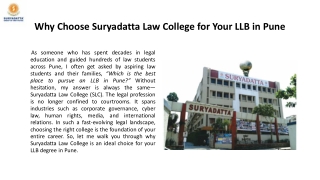 Why Choose Suryadatta Law College for Your LLB