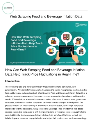 How Can Web Scraping Food and Beverage Inflation Data Help Track Price Fluctuations in Real-Time