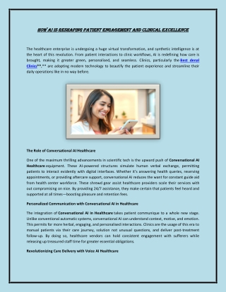 How AI is Reshaping Patient Engagement and Clinical Excellence