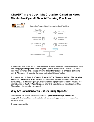 ChatGPT in the Copyright Crossfire_ Canadian News Giants Sue OpenAI Over AI Training Practices