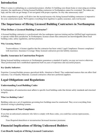 The Importance of Hiring Licensed Building Contractors in Northampton