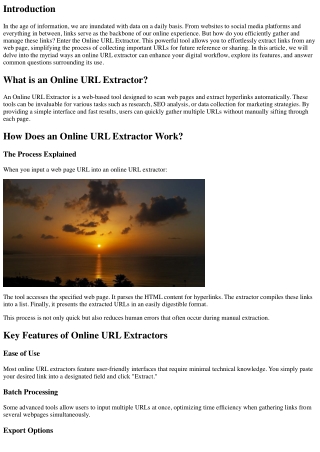 Online URL Extractor: Easily Gather Links from Any Web Page
