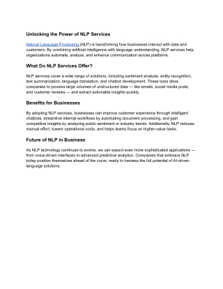 Natural Language Processing Service