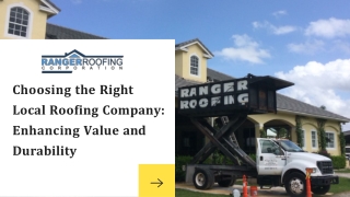 Choosing the Right Local Roofing Company Enhancing Value and Durability - Ranger