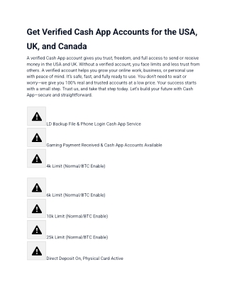 Get Verified Cash App Accounts for the USA, UK, and Canada