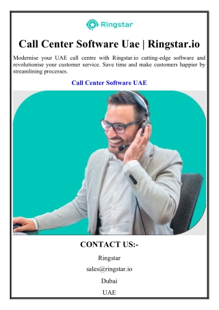 Call Center Software Uae | Ringstar.io