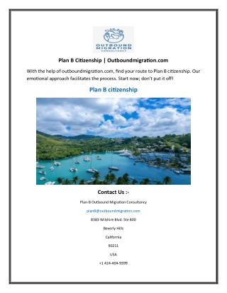 Plan B Citizenship  Outboundmigration.com